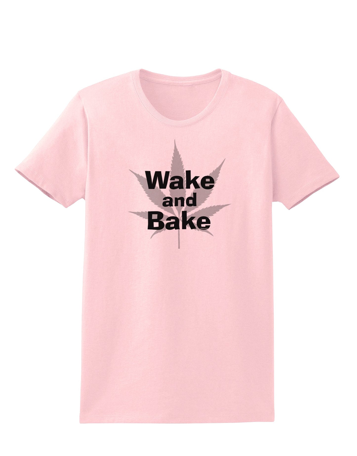 Wake and Bake - Marijuana Leaf B&W Womens T-Shirt-Womens T-Shirt-TooLoud-PalePink-X-Small-Davson Sales