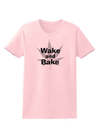 Wake and Bake - Marijuana Leaf B&W Womens T-Shirt-Womens T-Shirt-TooLoud-PalePink-X-Small-Davson Sales