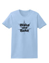 Wake and Bake - Marijuana Leaf B&W Womens T-Shirt-Womens T-Shirt-TooLoud-Light-Blue-X-Small-Davson Sales