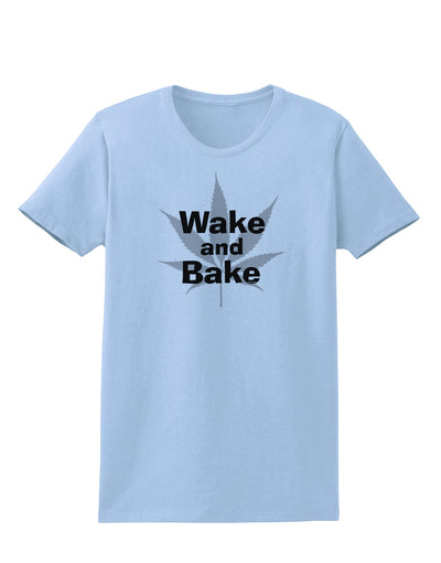 Wake and Bake - Marijuana Leaf B&W Womens T-Shirt-Womens T-Shirt-TooLoud-Light-Blue-X-Small-Davson Sales