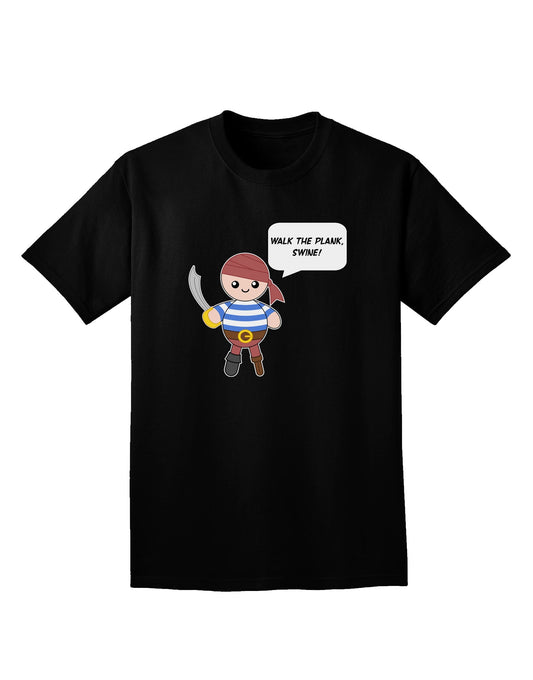 Walk the Plank Swine - Petey the Pirate Adult Dark V-Neck T-Shirt-Mens V-Neck T-Shirt-TooLoud-Black-Small-Davson Sales