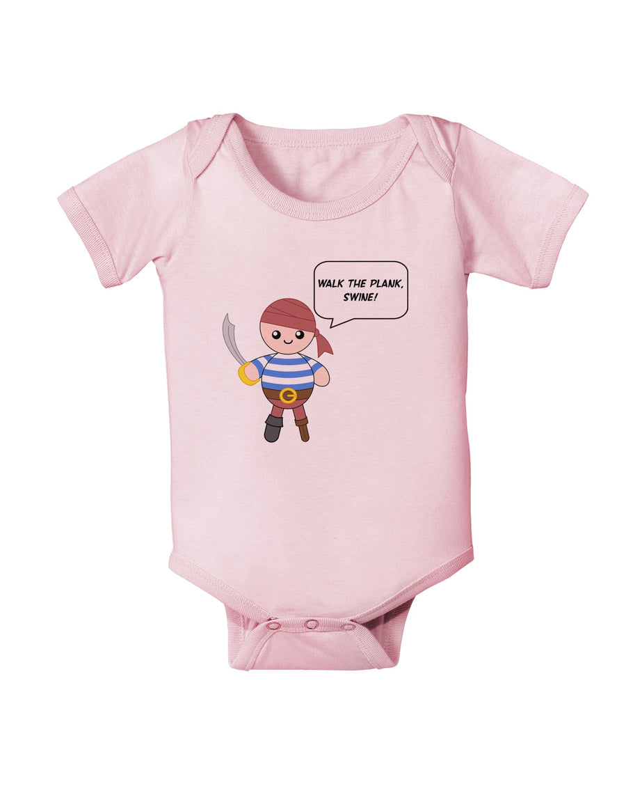 Walk the Plank Swine - Petey the Pirate Baby Romper Bodysuit-Baby Romper-TooLoud-White-06-Months-Davson Sales