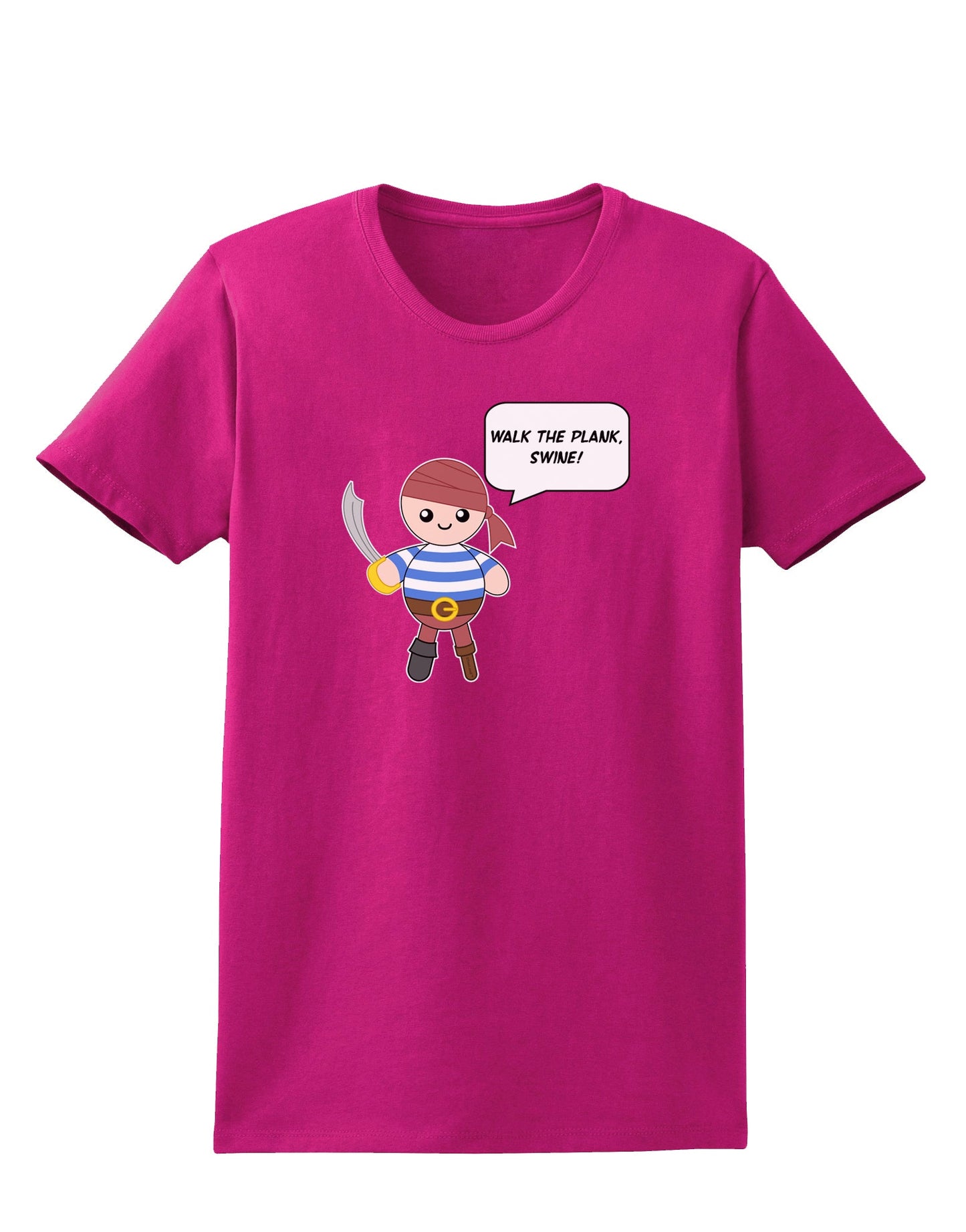 Walk the Plank Swine - Petey the Pirate Womens Dark T-Shirt-Womens T-Shirt-TooLoud-Hot-Pink-Small-Davson Sales
