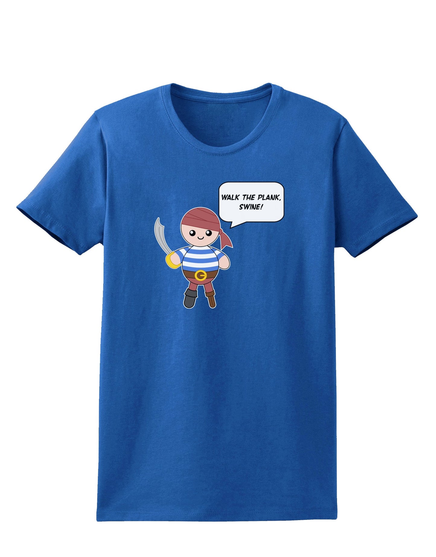 Walk the Plank Swine - Petey the Pirate Womens Dark T-Shirt-Womens T-Shirt-TooLoud-Royal-Blue-X-Small-Davson Sales