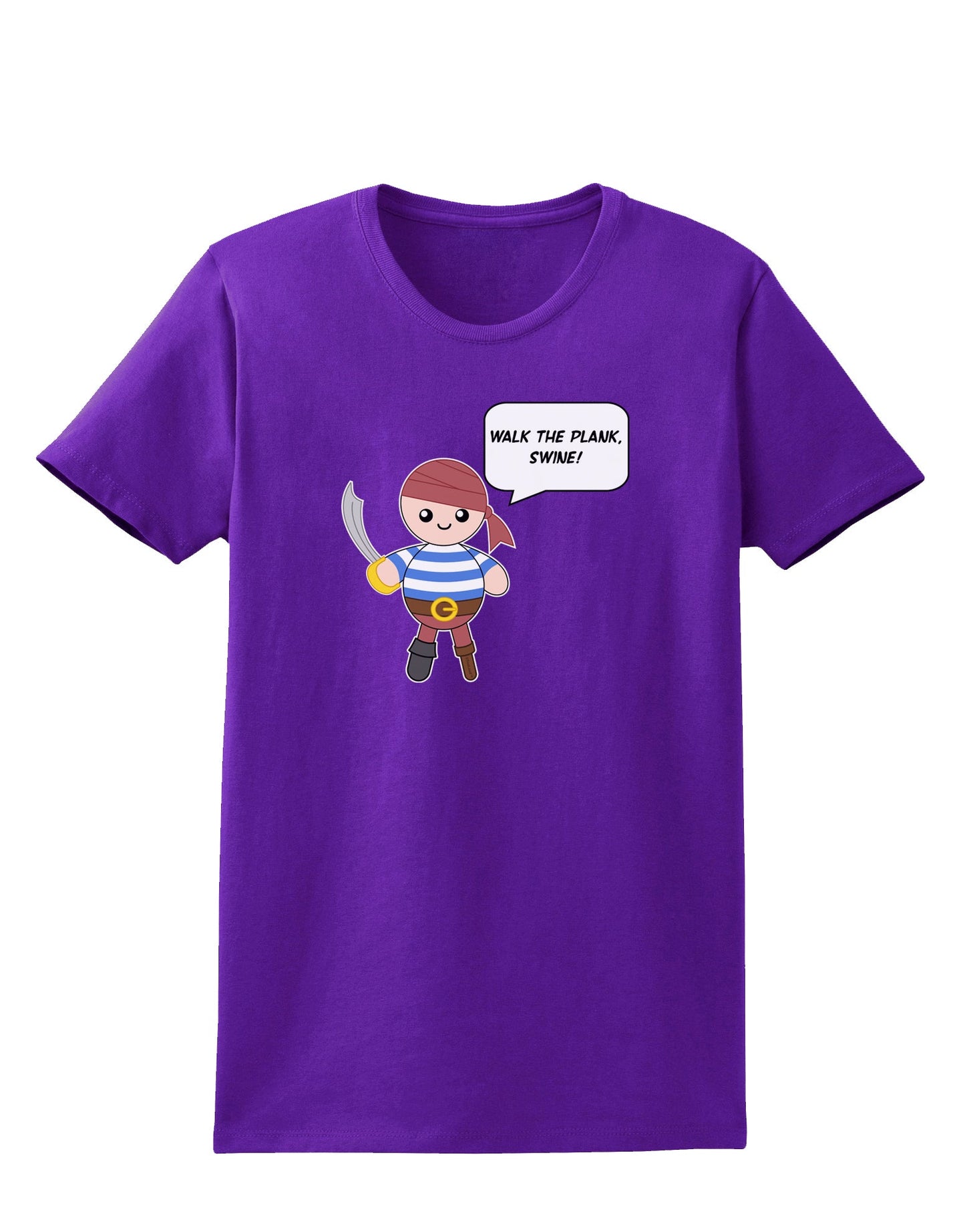 Walk the Plank Swine - Petey the Pirate Womens Dark T-Shirt-Womens T-Shirt-TooLoud-Purple-X-Small-Davson Sales