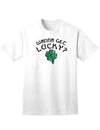 Wanna Get Lucky Adult Unisex St Patrick's Day T-Shirt-TooLoud-White-Small-Davson Sales