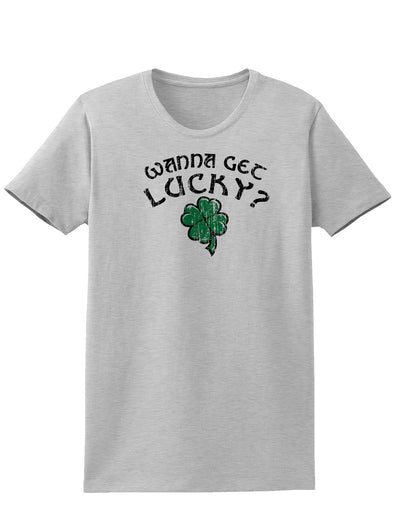 Wanna Get Lucky Adult Womens St. Patrick's Day T-Shirt-TooLoud-Ash Gray-Small-Davson Sales