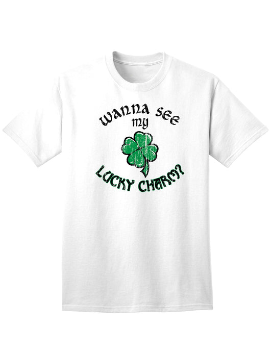 Wanna See My Lucky Charm Adult Unisex St Patrick's Day T-Shirt-TooLoud-White-Small-Davson Sales