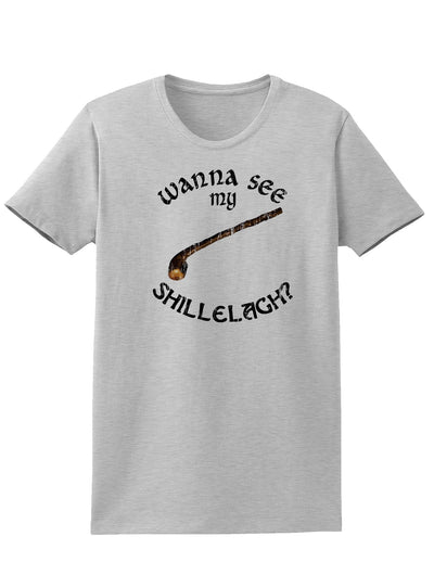 Wanna See My Shillelagh Adult Womens St. Patrick's Day T-Shirt-TooLoud-Ash Gray-Small-Davson Sales