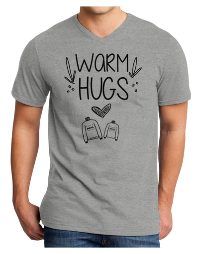 Warm Hugs Adult V-Neck T-shirt-Mens T-Shirt-TooLoud-HeatherGray-Small-Davson Sales