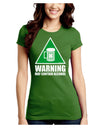 Warning May Contain Alcohol Juniors Crew Dark T-Shirt by TooLoud-T-Shirts Juniors Tops-TooLoud-Kiwi-Green-Juniors Fitted X-Small-Davson Sales