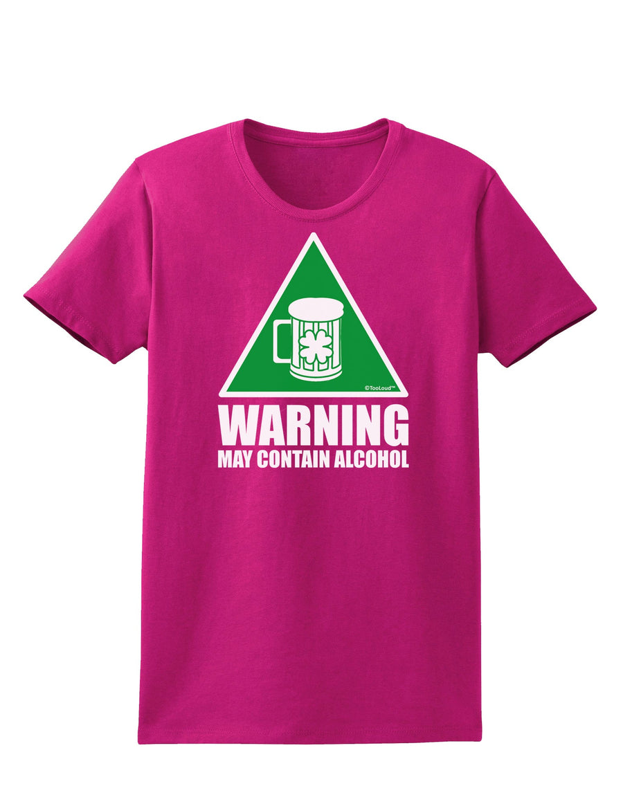 Warning May Contain Alcohol Womens Dark T-Shirt by TooLoud-Womens T-Shirt-TooLoud-Black-X-Small-Davson Sales