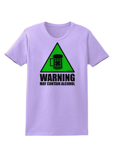 Warning May Contain Alcohol Womens T-Shirt by TooLoud-Womens T-Shirt-TooLoud-Lavender-X-Small-Davson Sales