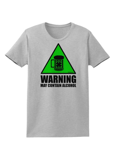 Warning May Contain Alcohol Womens T-Shirt by TooLoud-Womens T-Shirt-TooLoud-AshGray-X-Small-Davson Sales