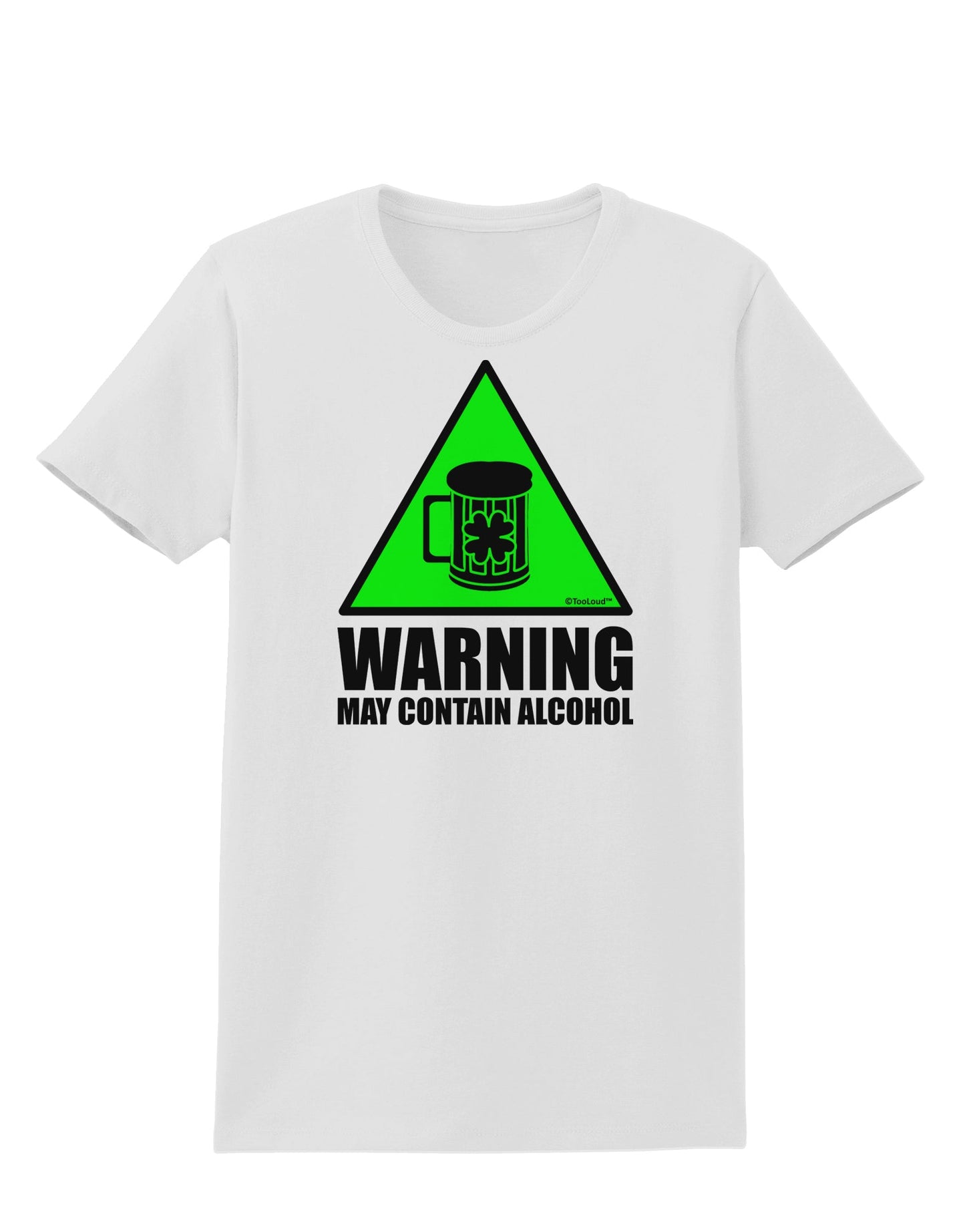 Warning May Contain Alcohol Womens T-Shirt by TooLoud-Womens T-Shirt-TooLoud-White-X-Small-Davson Sales