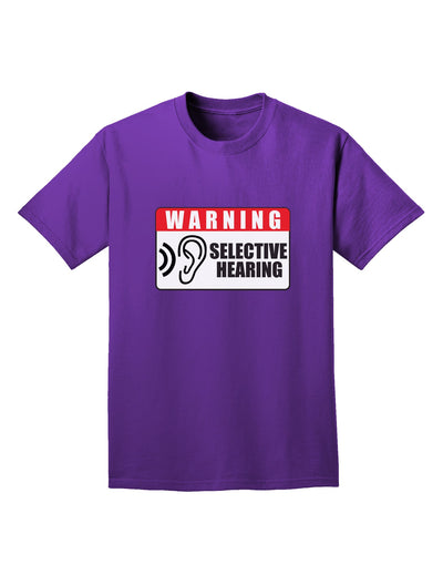 Warning Selective Hearing Funny Adult Dark T-Shirt by TooLoud-Mens T-Shirt-TooLoud-Purple-Small-Davson Sales