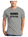 Warrior Princess Script Adult V-Neck T-shirt-Mens V-Neck T-Shirt-TooLoud-HeatherGray-Small-Davson Sales