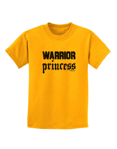 Warrior Princess Script Childrens T-Shirt-Childrens T-Shirt-TooLoud-Gold-X-Small-Davson Sales