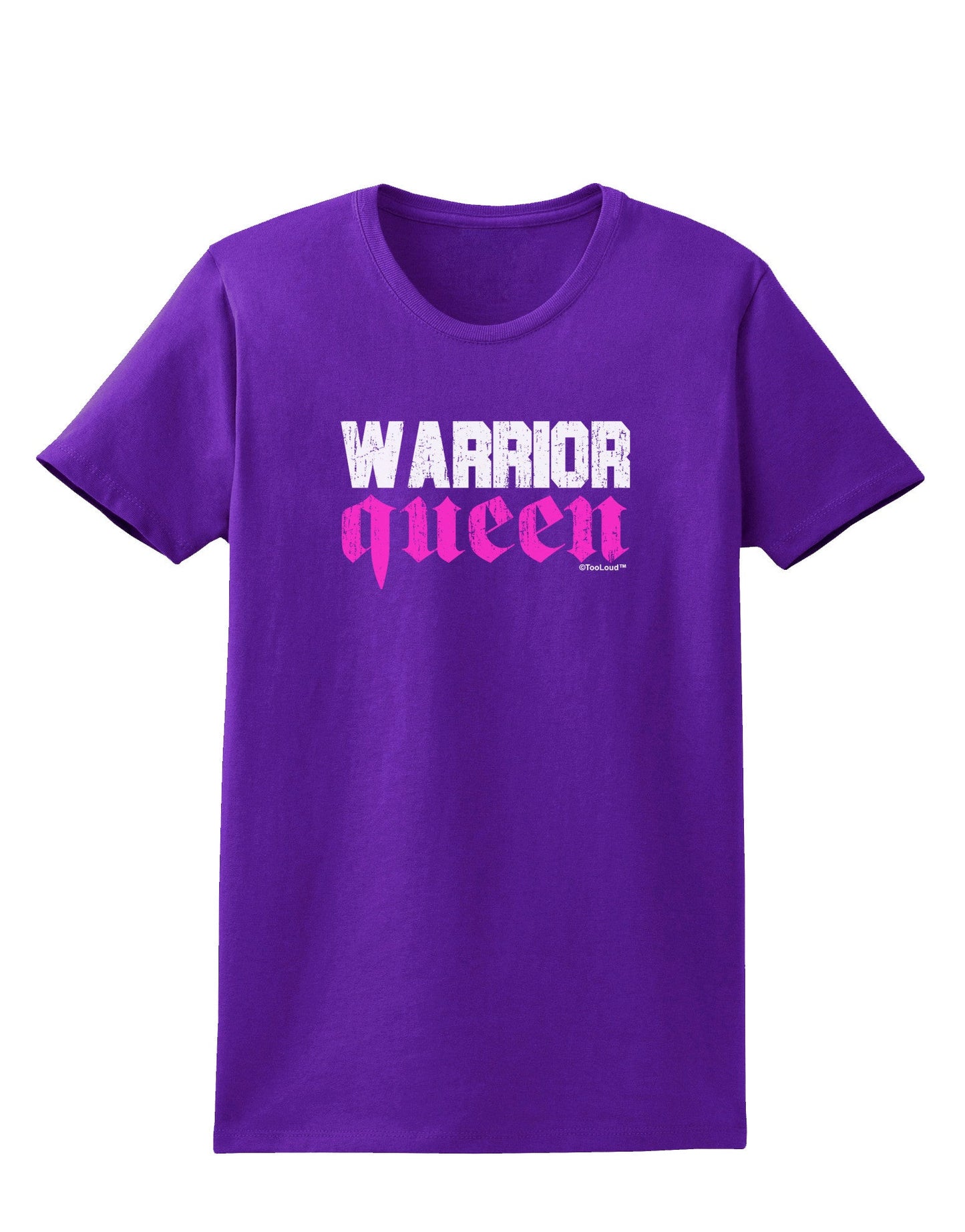 Warrior Queen Pink Script Womens Dark T-Shirt-TooLoud-Purple-X-Small-Davson Sales