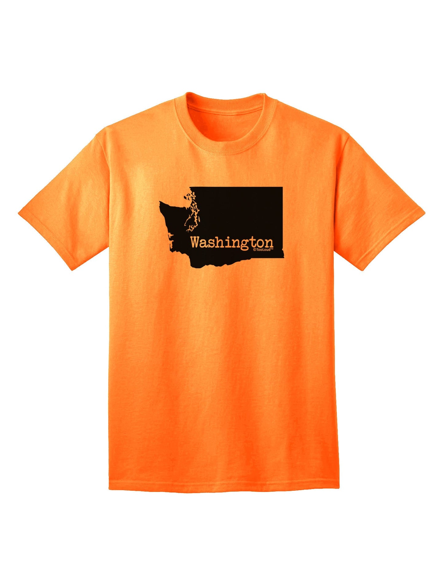 Washington - United States Geographical Silhouette Adult T-Shirt Collection-Mens T-shirts-TooLoud-Neon-Orange-Small-Davson Sales