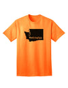Washington - United States Geographical Silhouette Adult T-Shirt Collection-Mens T-shirts-TooLoud-Neon-Orange-Small-Davson Sales