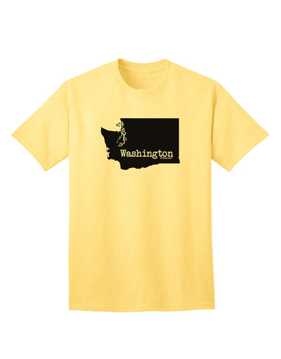 Washington - United States Geographical Silhouette Adult T-Shirt Collection-Mens T-shirts-TooLoud-Yellow-Small-Davson Sales