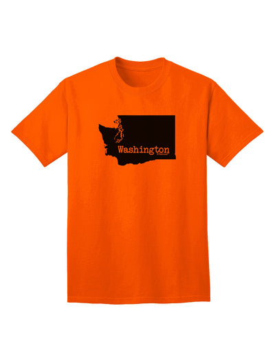 Washington - United States Geographical Silhouette Adult T-Shirt Collection-Mens T-shirts-TooLoud-Orange-Small-Davson Sales