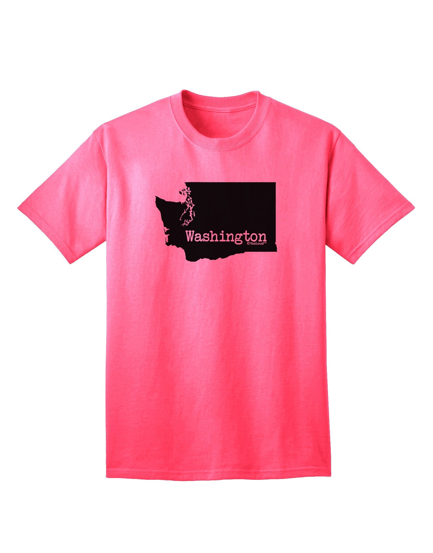 Washington - United States Geographical Silhouette Adult T-Shirt Collection-Mens T-shirts-TooLoud-Neon-Pink-Small-Davson Sales