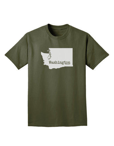 Washington - United States Shape Adult Dark T-Shirt-Mens T-Shirt-TooLoud-Military-Green-Small-Davson Sales