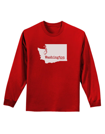 Washington - United States Shape Adult Long Sleeve Dark T-Shirt-TooLoud-Red-Small-Davson Sales