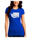 Washington - United States Shape Juniors Crew Dark T-Shirt-T-Shirts Juniors Tops-TooLoud-Royal-Blue-Juniors Fitted Small-Davson Sales