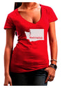 Washington - United States Shape Juniors V-Neck Dark T-Shirt-Womens V-Neck T-Shirts-TooLoud-Red-Juniors Fitted Small-Davson Sales