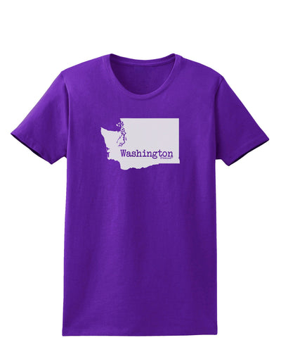 Washington - United States Shape Womens Dark T-Shirt-TooLoud-Purple-X-Small-Davson Sales