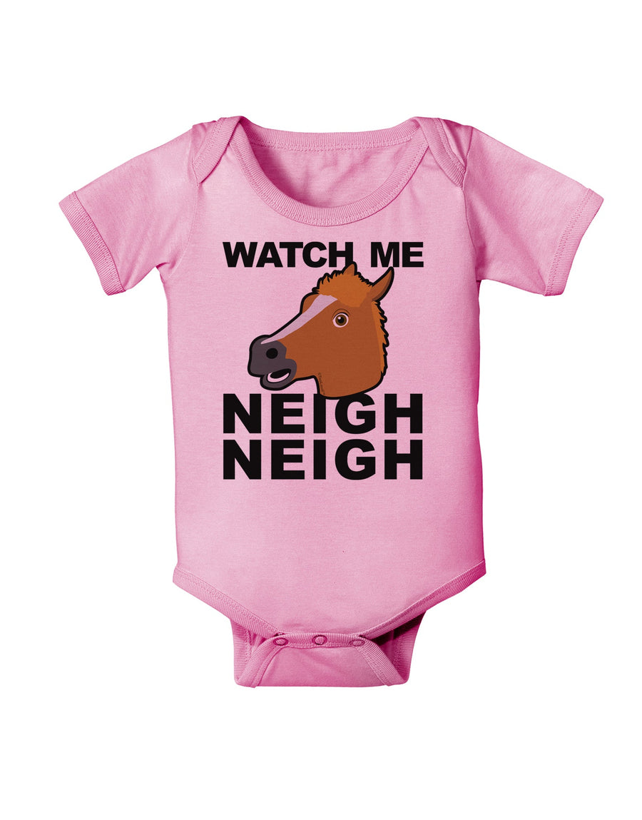 Watch Me Neigh Neigh Baby Romper Bodysuit by TooLoud-Baby Romper-TooLoud-White-06-Months-Davson Sales