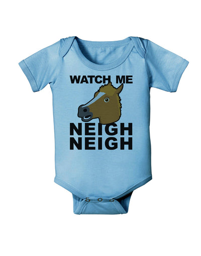 Watch Me Neigh Neigh Baby Romper Bodysuit by TooLoud-Baby Romper-TooLoud-LightBlue-06-Months-Davson Sales