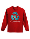 Water Conservation Text Adult Long Sleeve Dark T-Shirt by TooLoud-TooLoud-Red-Small-Davson Sales