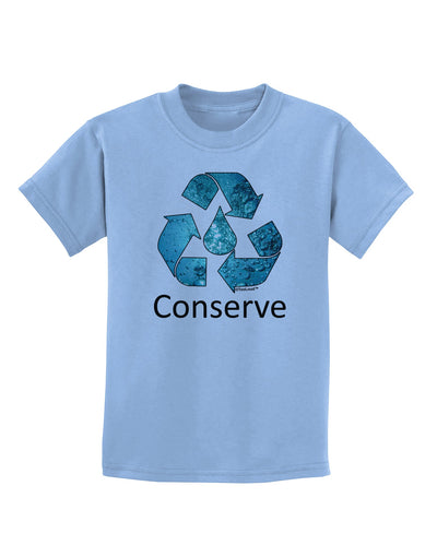 Water Conservation Text Childrens T-Shirt by TooLoud-Childrens T-Shirt-TooLoud-Light-Blue-X-Small-Davson Sales