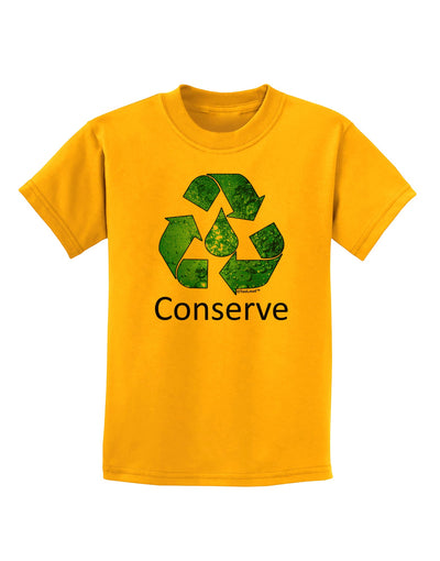 Water Conservation Text Childrens T-Shirt by TooLoud-Childrens T-Shirt-TooLoud-Gold-X-Small-Davson Sales