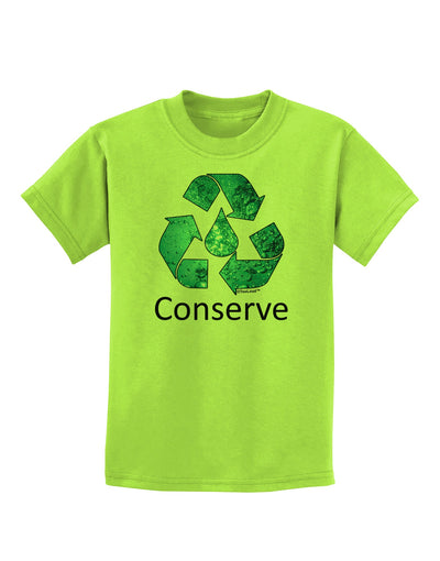 Water Conservation Text Childrens T-Shirt by TooLoud-Childrens T-Shirt-TooLoud-Lime-Green-X-Small-Davson Sales