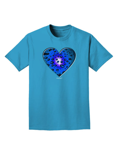 Water Droplet Heart Blue Adult Dark T-Shirt by TooLoud-Mens T-Shirt-TooLoud-Turquoise-Small-Davson Sales