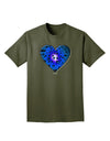 Water Droplet Heart Blue Adult Dark T-Shirt by TooLoud-Mens T-Shirt-TooLoud-Military-Green-Small-Davson Sales