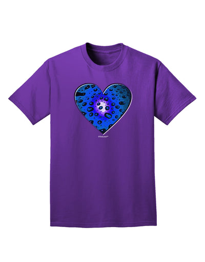 Water Droplet Heart Blue Adult Dark T-Shirt by TooLoud-Mens T-Shirt-TooLoud-Purple-Small-Davson Sales