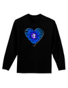 Water Droplet Heart Blue Adult Long Sleeve Dark T-Shirt by TooLoud-TooLoud-Black-Small-Davson Sales