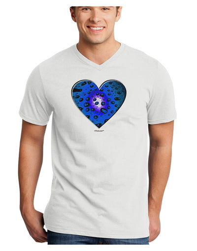 Water Droplet Heart Blue Adult V-Neck T-shirt by TooLoud-Mens V-Neck T-Shirt-TooLoud-White-Small-Davson Sales