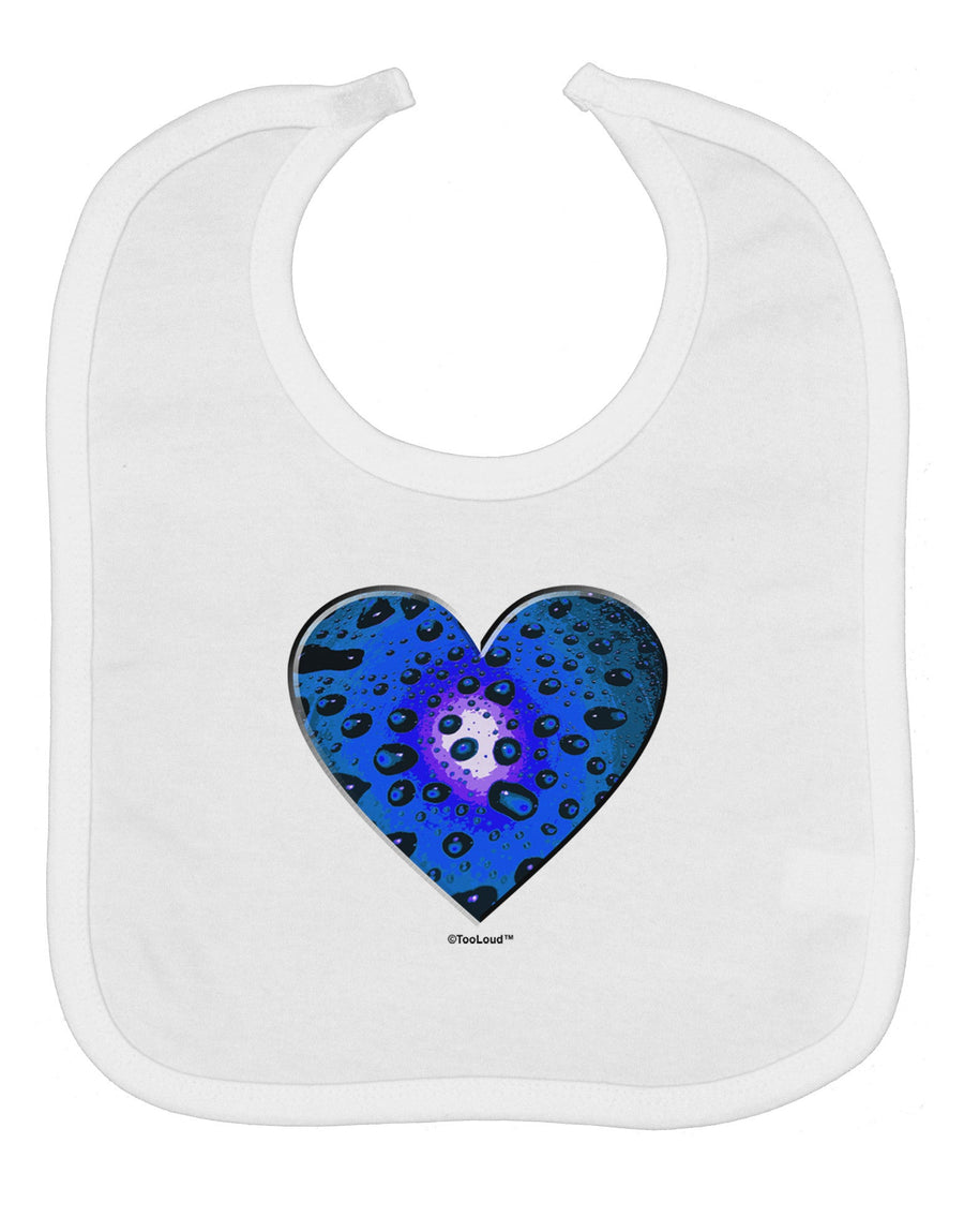 Water Droplet Heart Blue Baby Bib by TooLoud