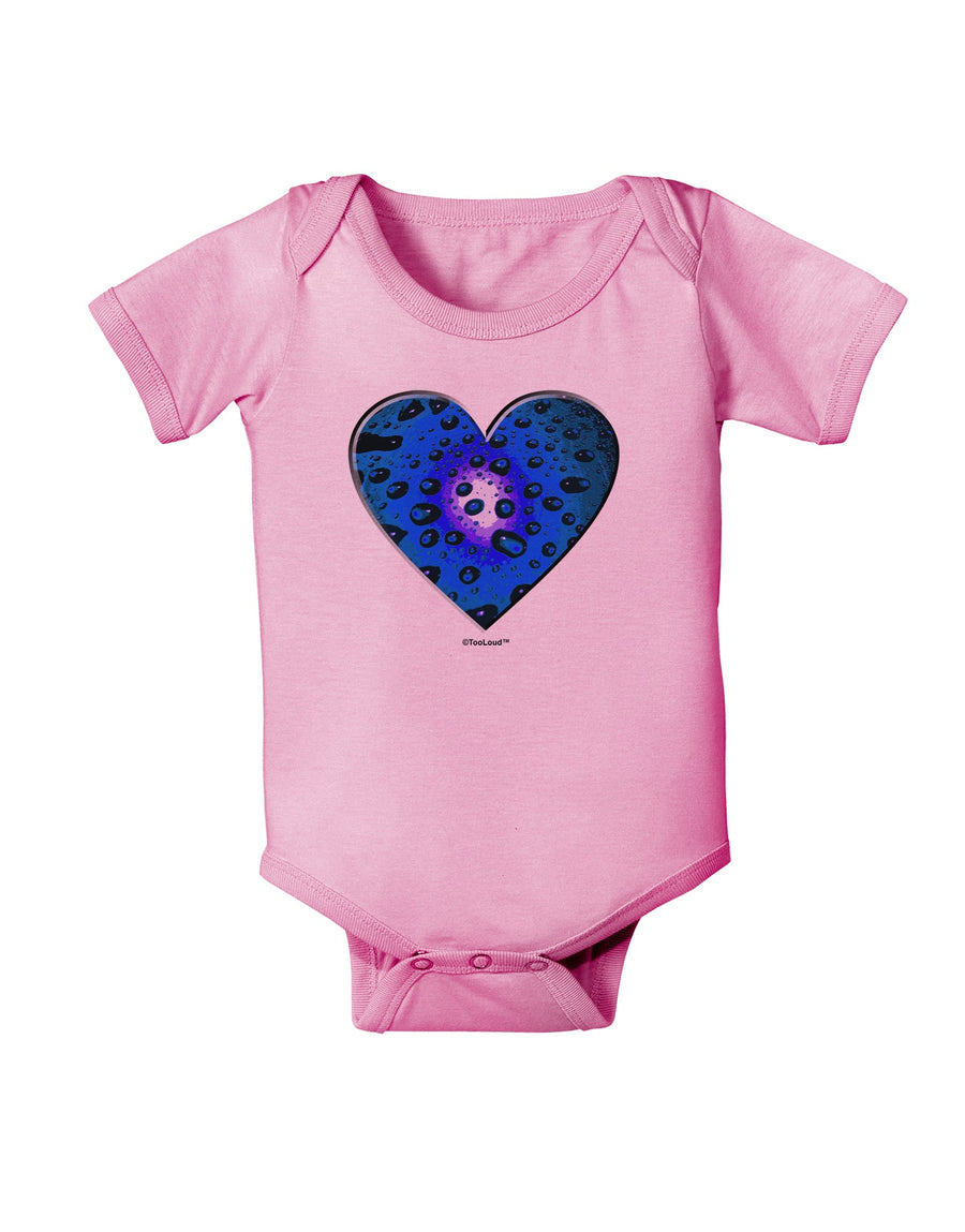 Water Droplet Heart Blue Baby Romper Bodysuit by TooLoud-Baby Romper-TooLoud-White-06-Months-Davson Sales