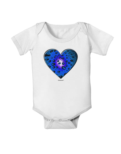 Water Droplet Heart Blue Baby Romper Bodysuit by TooLoud-Baby Romper-TooLoud-White-06-Months-Davson Sales