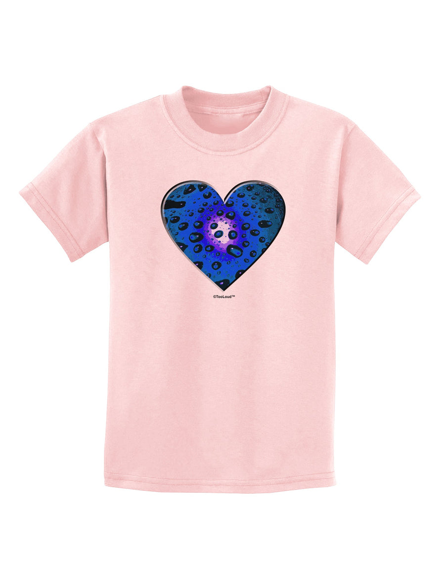 Water Droplet Heart Blue Childrens T-Shirt by TooLoud-Childrens T-Shirt-TooLoud-White-X-Small-Davson Sales