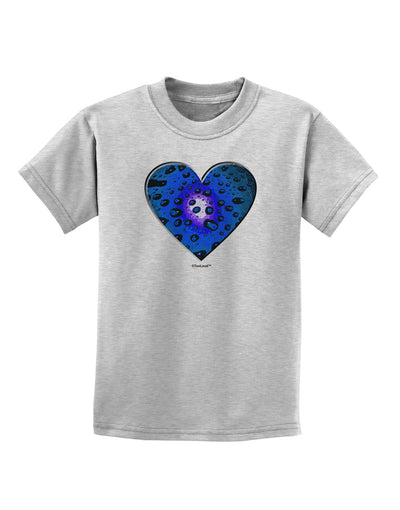 Water Droplet Heart Blue Childrens T-Shirt by TooLoud-Childrens T-Shirt-TooLoud-AshGray-X-Small-Davson Sales