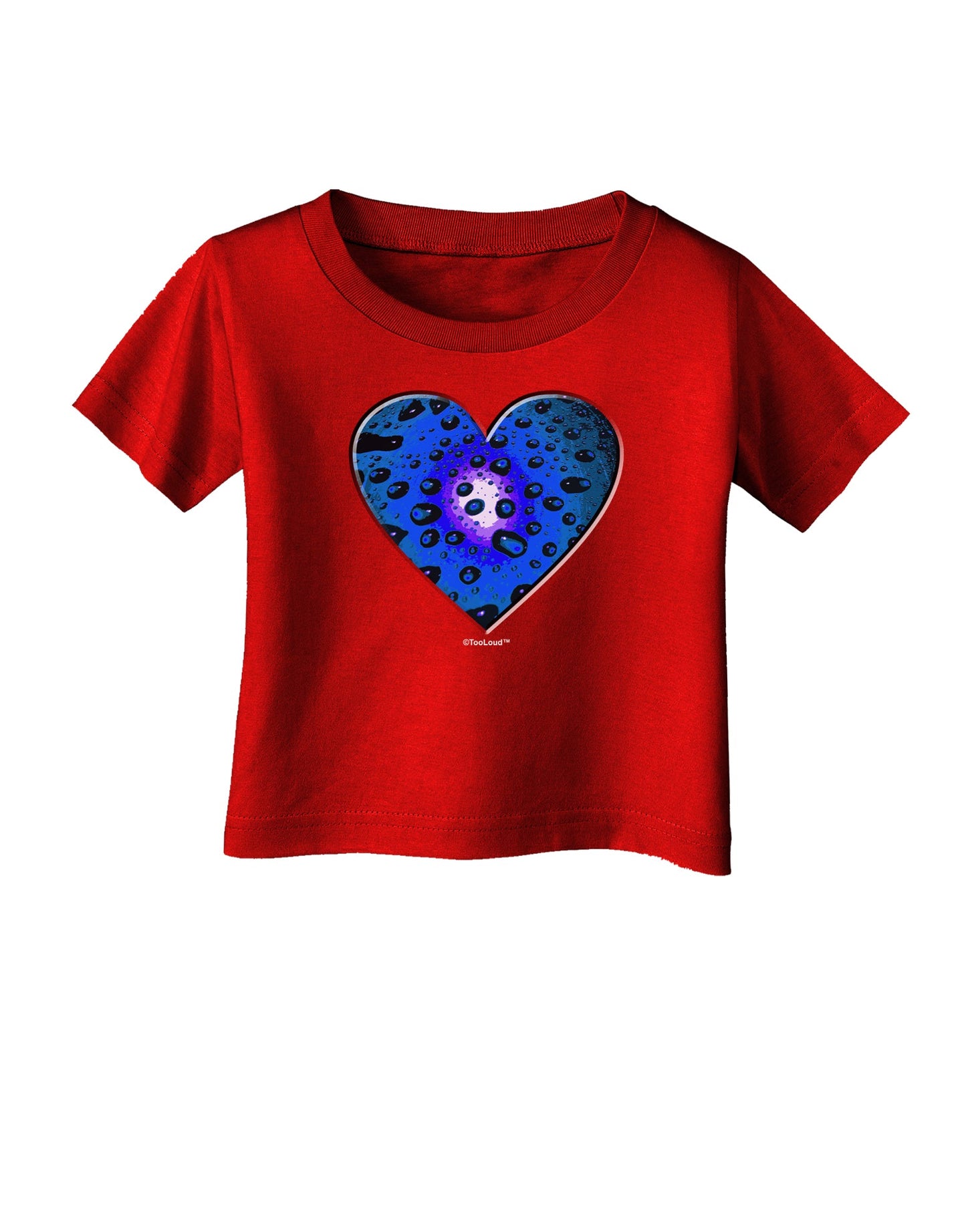 Water Droplet Heart Blue Infant T-Shirt Dark by TooLoud-Infant T-Shirt-TooLoud-Red-06-Months-Davson Sales
